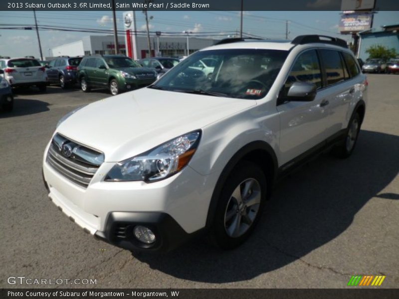 Satin White Pearl / Saddle Brown 2013 Subaru Outback 3.6R Limited