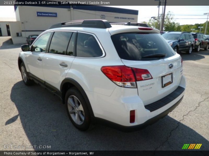 Satin White Pearl / Saddle Brown 2013 Subaru Outback 3.6R Limited