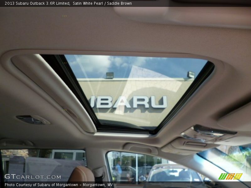Satin White Pearl / Saddle Brown 2013 Subaru Outback 3.6R Limited