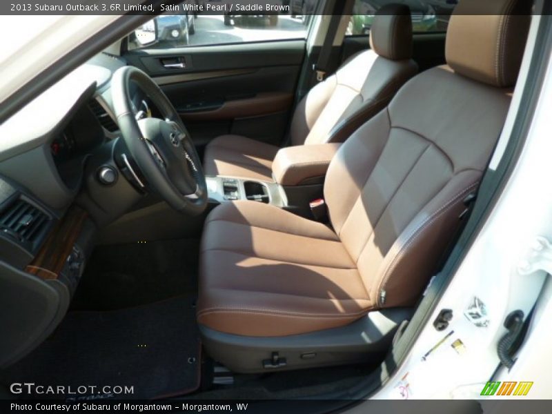 Satin White Pearl / Saddle Brown 2013 Subaru Outback 3.6R Limited