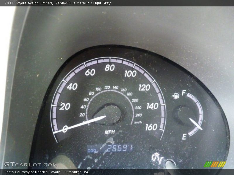 Zephyr Blue Metallic / Light Gray 2011 Toyota Avalon Limited