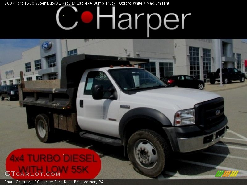 Oxford White / Medium Flint 2007 Ford F550 Super Duty XL Regular Cab 4x4 Dump Truck