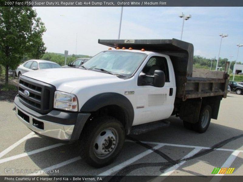 Front 3/4 View of 2007 F550 Super Duty XL Regular Cab 4x4 Dump Truck