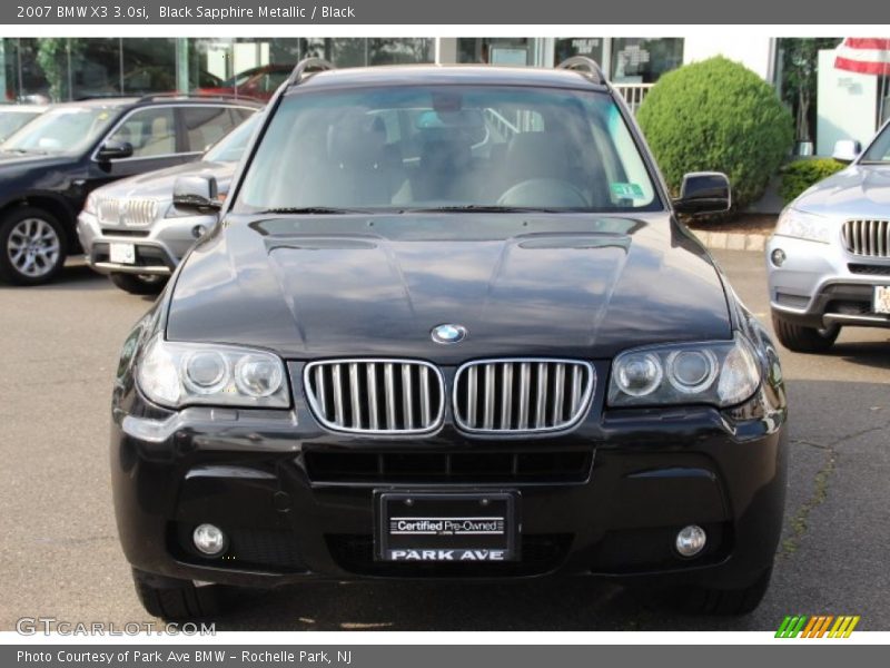 Black Sapphire Metallic / Black 2007 BMW X3 3.0si