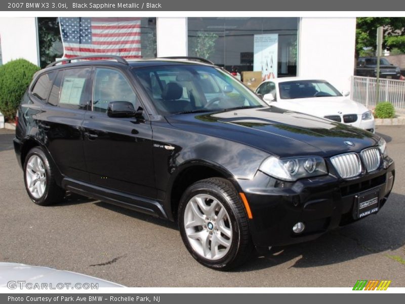 Black Sapphire Metallic / Black 2007 BMW X3 3.0si