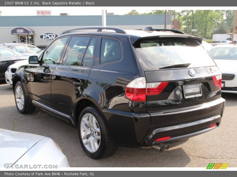 Black Sapphire Metallic / Black 2007 BMW X3 3.0si