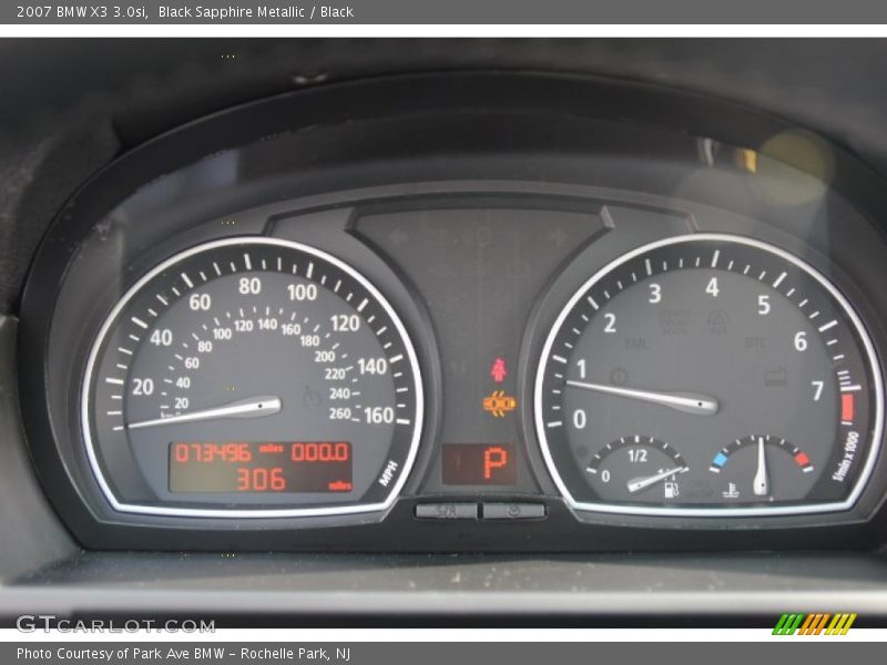 Black Sapphire Metallic / Black 2007 BMW X3 3.0si