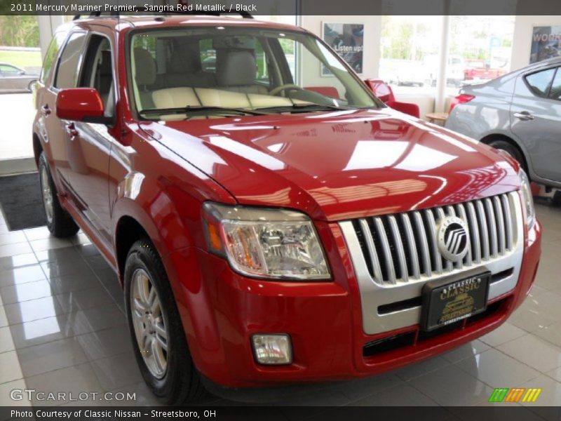 Sangria Red Metallic / Black 2011 Mercury Mariner Premier