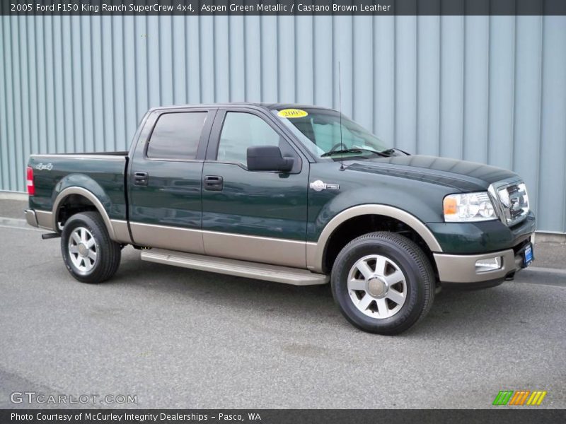 Aspen Green Metallic / Castano Brown Leather 2005 Ford F150 King Ranch SuperCrew 4x4
