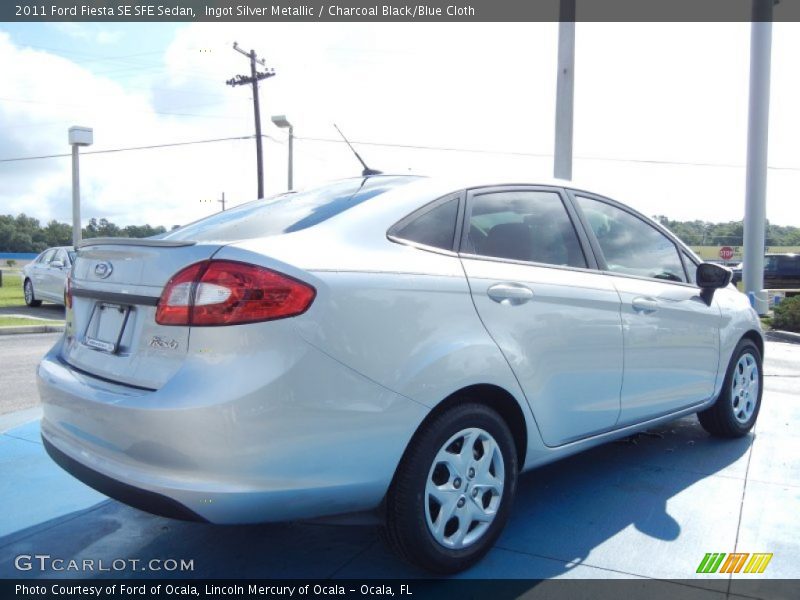 Ingot Silver Metallic / Charcoal Black/Blue Cloth 2011 Ford Fiesta SE SFE Sedan