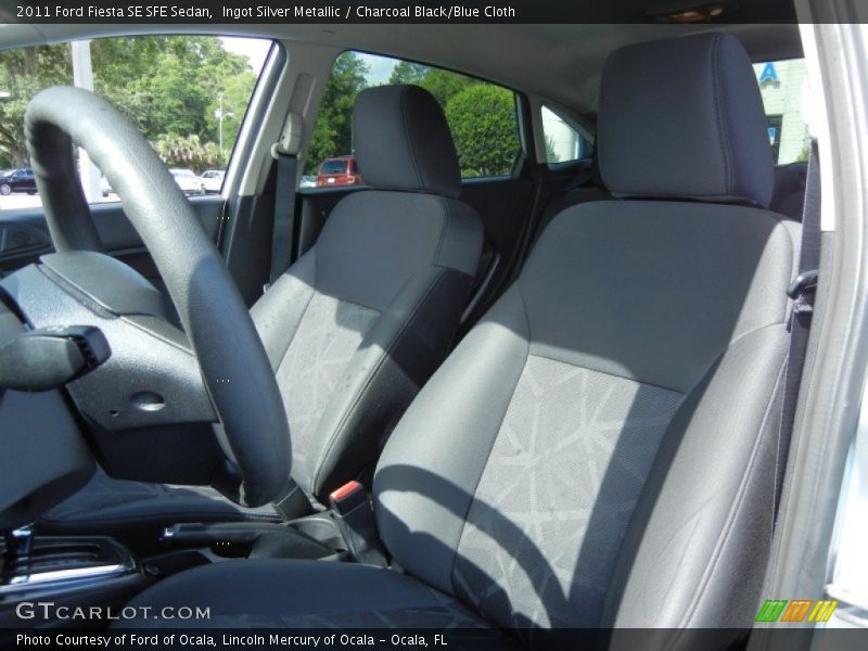 Ingot Silver Metallic / Charcoal Black/Blue Cloth 2011 Ford Fiesta SE SFE Sedan