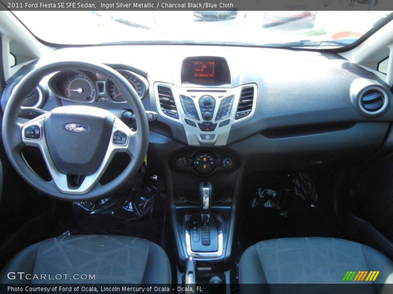 Ingot Silver Metallic / Charcoal Black/Blue Cloth 2011 Ford Fiesta SE SFE Sedan