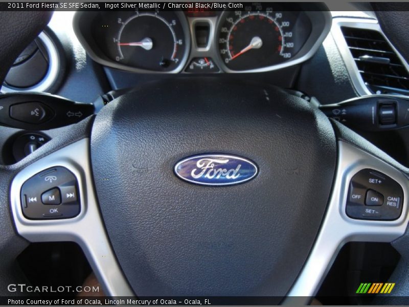 Ingot Silver Metallic / Charcoal Black/Blue Cloth 2011 Ford Fiesta SE SFE Sedan