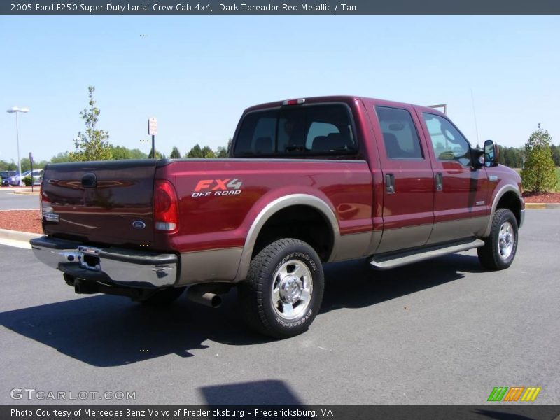 Dark Toreador Red Metallic / Tan 2005 Ford F250 Super Duty Lariat Crew Cab 4x4