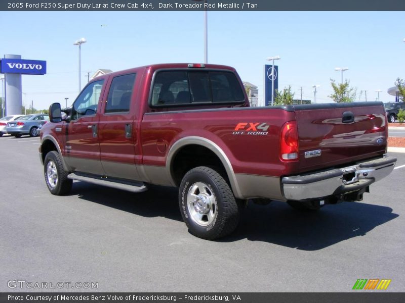 Dark Toreador Red Metallic / Tan 2005 Ford F250 Super Duty Lariat Crew Cab 4x4