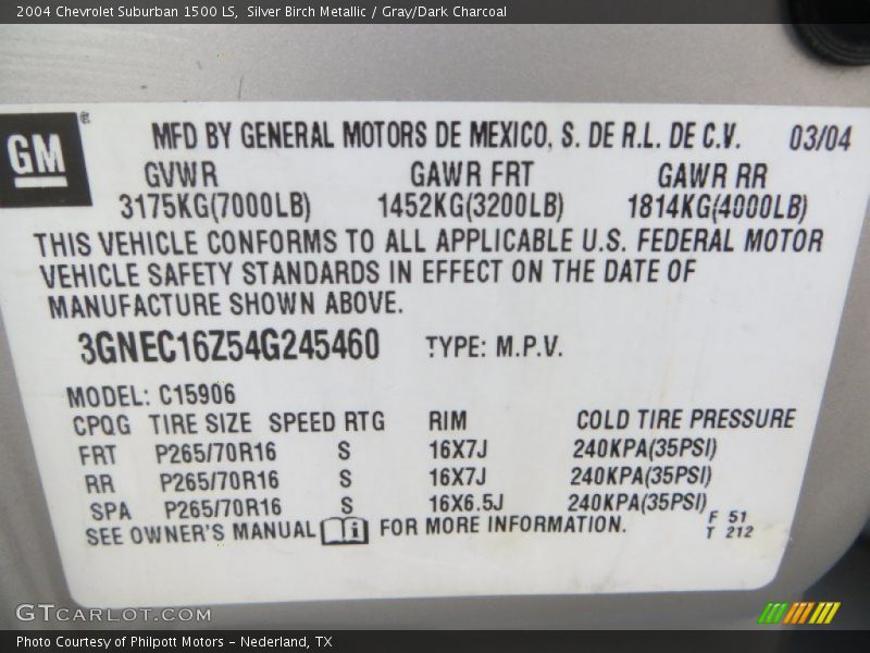Silver Birch Metallic / Gray/Dark Charcoal 2004 Chevrolet Suburban 1500 LS