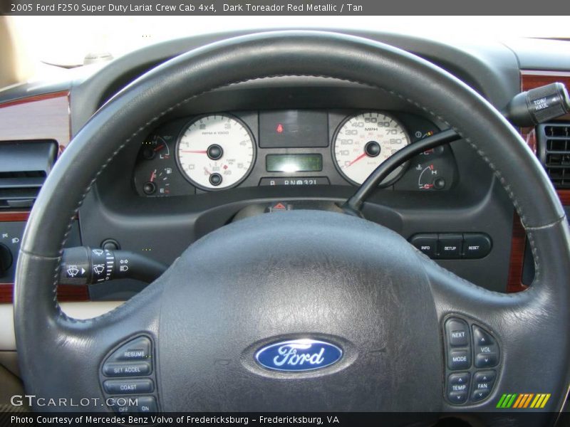 Dark Toreador Red Metallic / Tan 2005 Ford F250 Super Duty Lariat Crew Cab 4x4