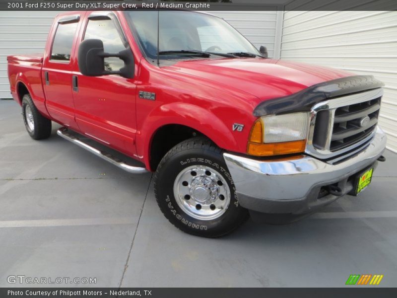 Red / Medium Graphite 2001 Ford F250 Super Duty XLT Super Crew