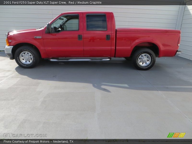 Red / Medium Graphite 2001 Ford F250 Super Duty XLT Super Crew