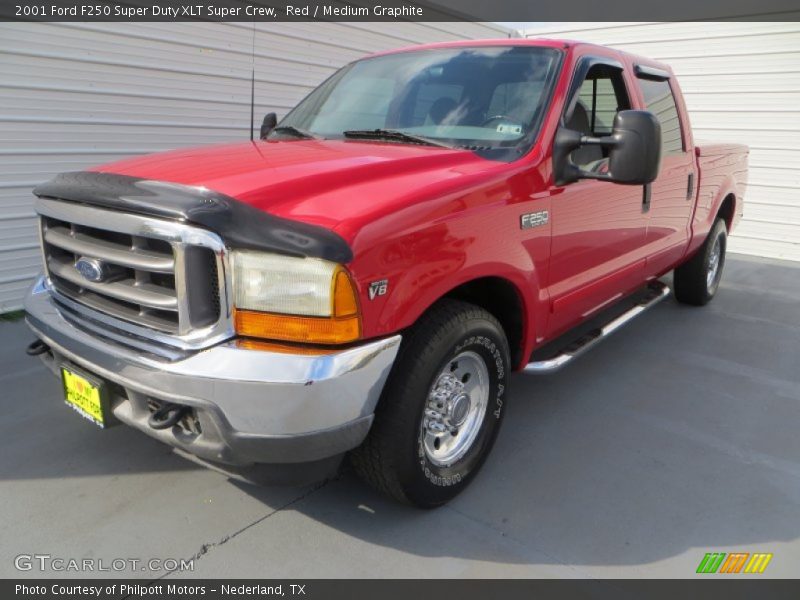 Red / Medium Graphite 2001 Ford F250 Super Duty XLT Super Crew