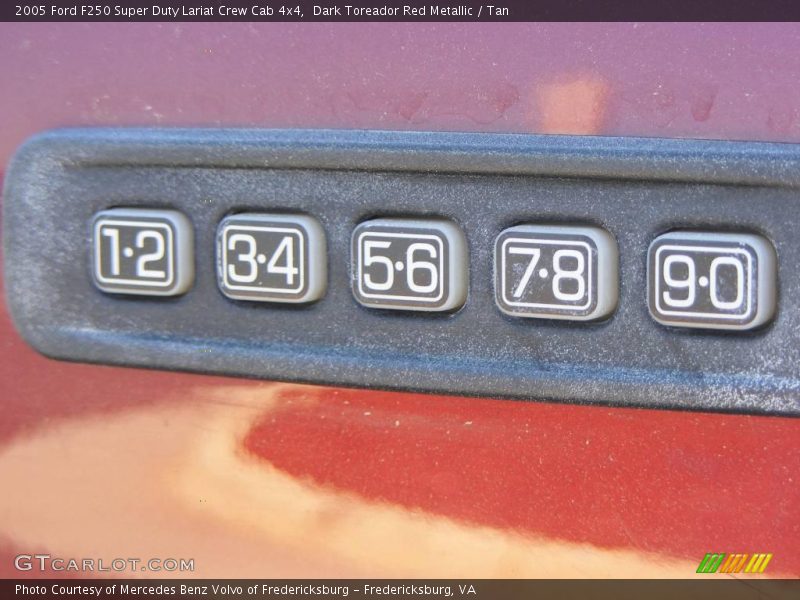 Dark Toreador Red Metallic / Tan 2005 Ford F250 Super Duty Lariat Crew Cab 4x4