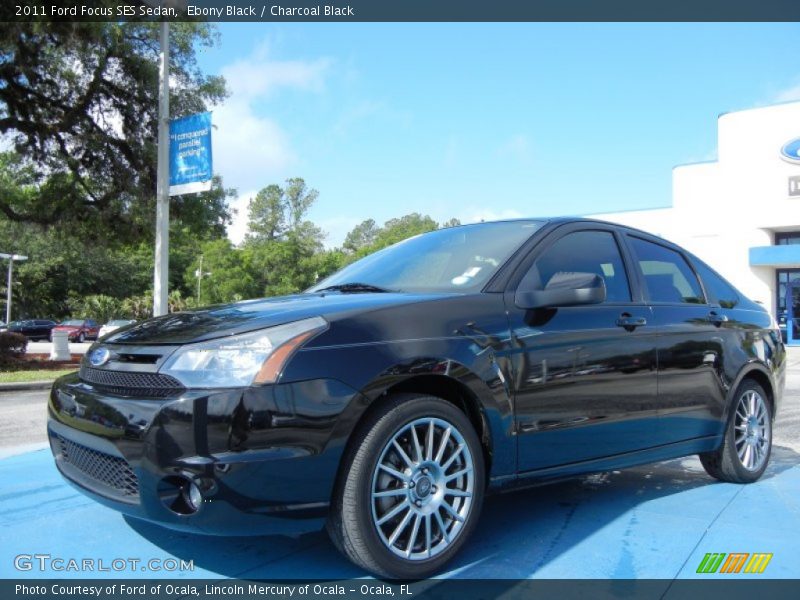 Ebony Black / Charcoal Black 2011 Ford Focus SES Sedan