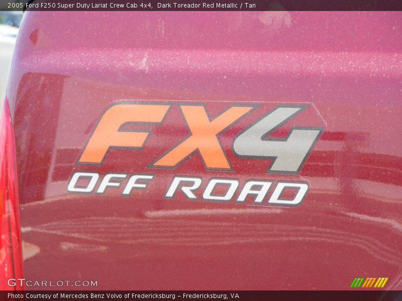 Dark Toreador Red Metallic / Tan 2005 Ford F250 Super Duty Lariat Crew Cab 4x4