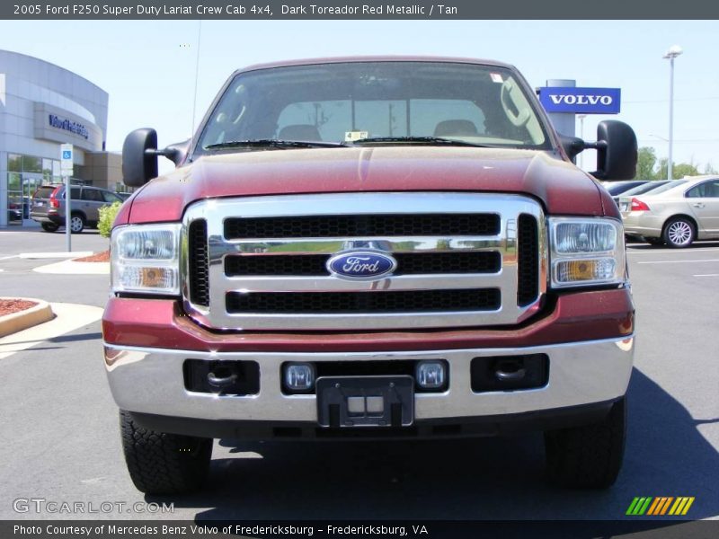 Dark Toreador Red Metallic / Tan 2005 Ford F250 Super Duty Lariat Crew Cab 4x4
