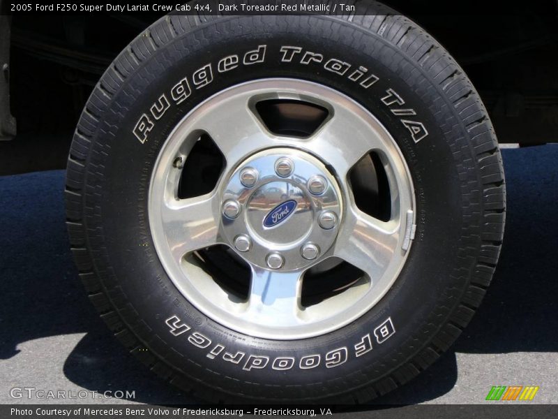 Dark Toreador Red Metallic / Tan 2005 Ford F250 Super Duty Lariat Crew Cab 4x4