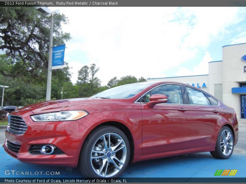 Ruby Red Metallic / Charcoal Black 2013 Ford Fusion Titanium