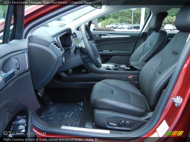 Ruby Red Metallic / Charcoal Black 2013 Ford Fusion Titanium
