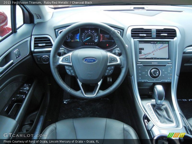 Ruby Red Metallic / Charcoal Black 2013 Ford Fusion Titanium