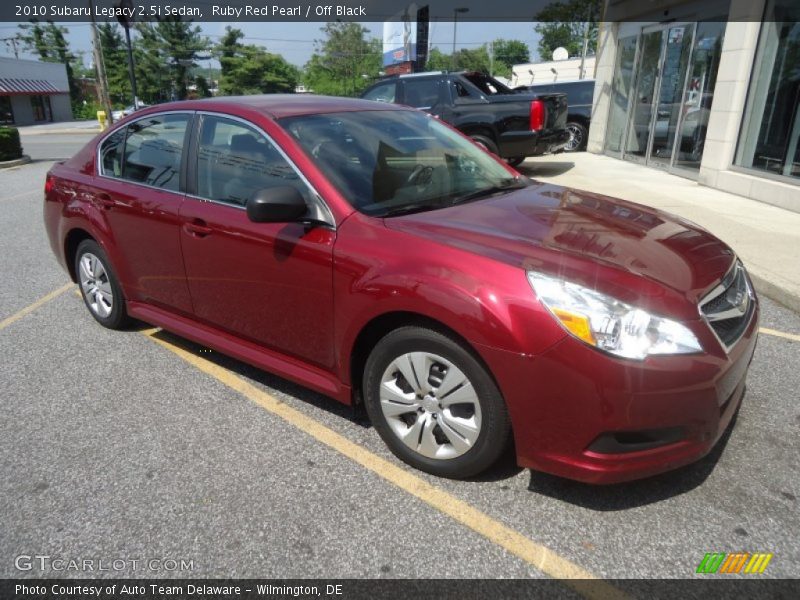 Ruby Red Pearl / Off Black 2010 Subaru Legacy 2.5i Sedan