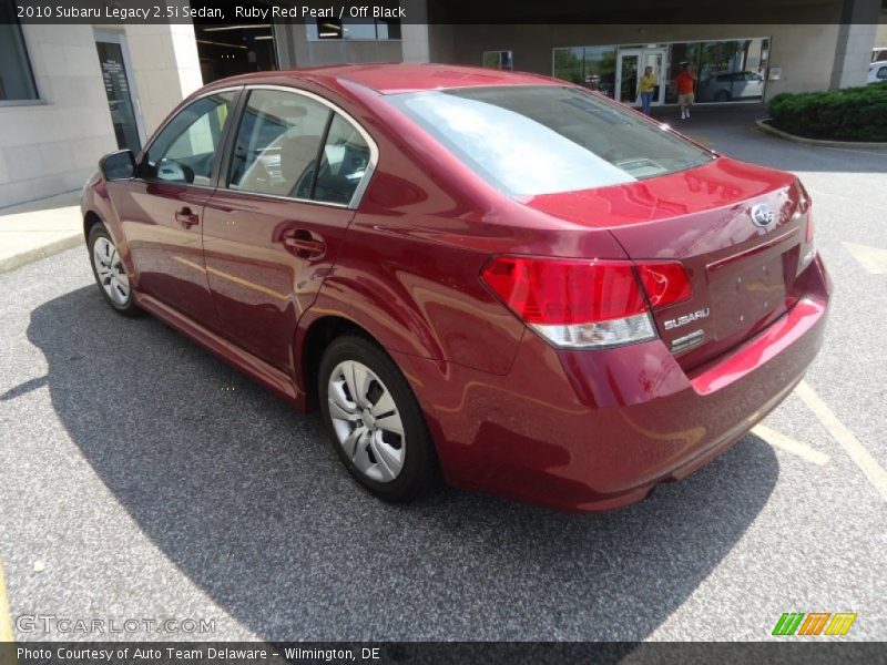 Ruby Red Pearl / Off Black 2010 Subaru Legacy 2.5i Sedan