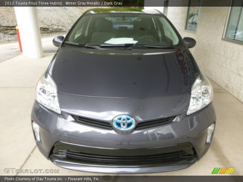 Winter Gray Metallic / Dark Gray 2013 Toyota Prius Three Hybrid