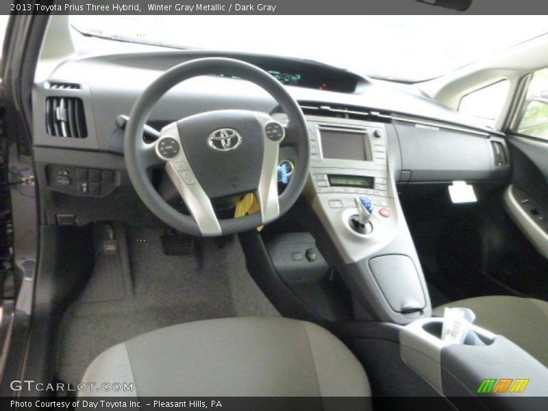 Winter Gray Metallic / Dark Gray 2013 Toyota Prius Three Hybrid
