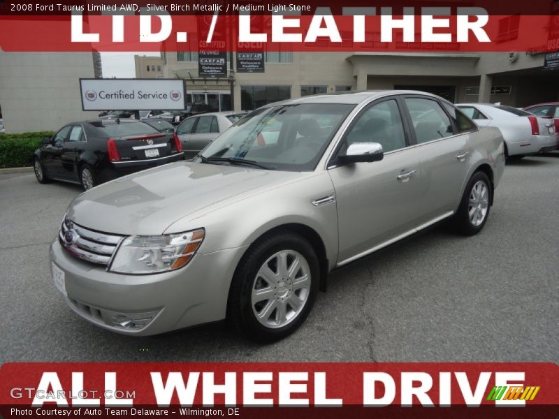 Silver Birch Metallic / Medium Light Stone 2008 Ford Taurus Limited AWD