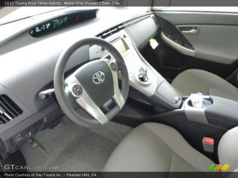 Winter Gray Metallic / Dark Gray 2013 Toyota Prius Three Hybrid