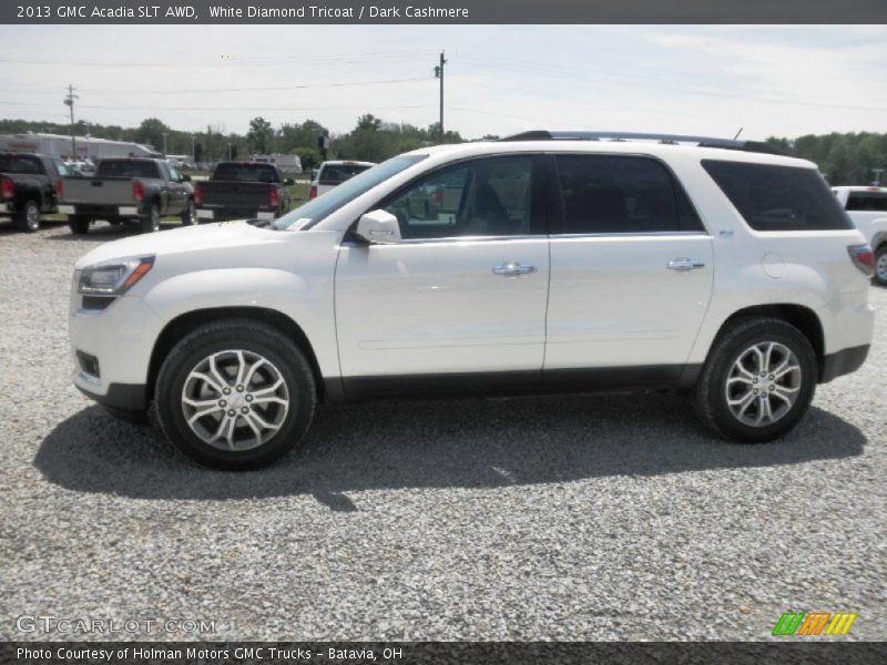 White Diamond Tricoat / Dark Cashmere 2013 GMC Acadia SLT AWD