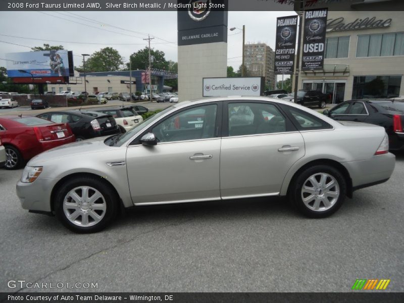 Silver Birch Metallic / Medium Light Stone 2008 Ford Taurus Limited AWD