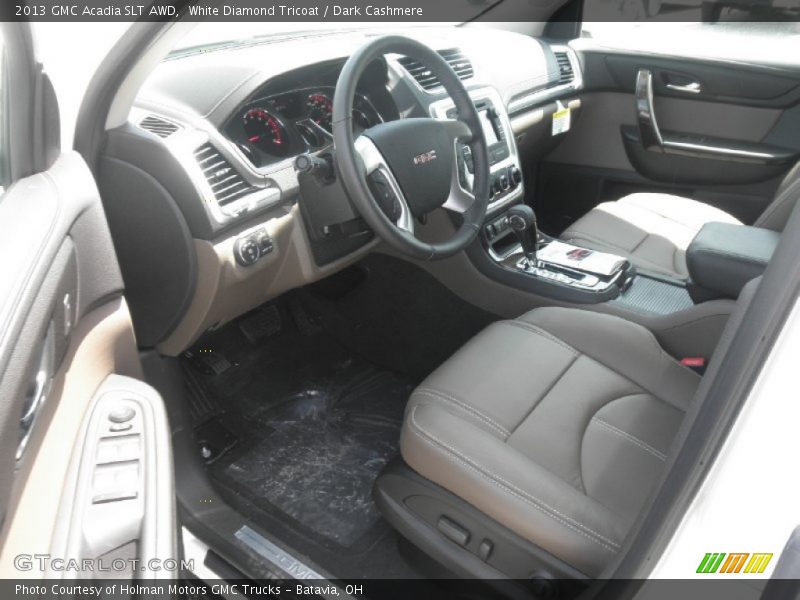 White Diamond Tricoat / Dark Cashmere 2013 GMC Acadia SLT AWD