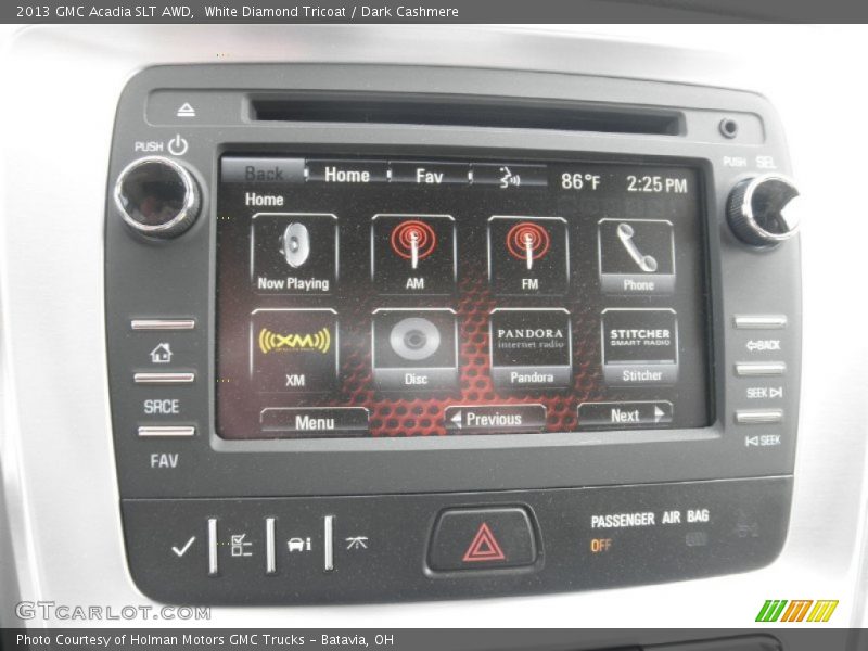 White Diamond Tricoat / Dark Cashmere 2013 GMC Acadia SLT AWD