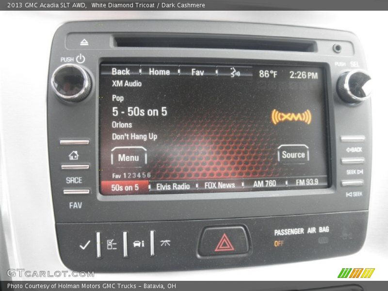 White Diamond Tricoat / Dark Cashmere 2013 GMC Acadia SLT AWD