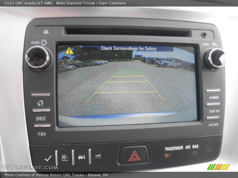 White Diamond Tricoat / Dark Cashmere 2013 GMC Acadia SLT AWD
