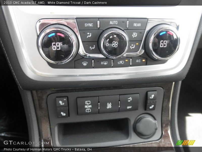 White Diamond Tricoat / Dark Cashmere 2013 GMC Acadia SLT AWD