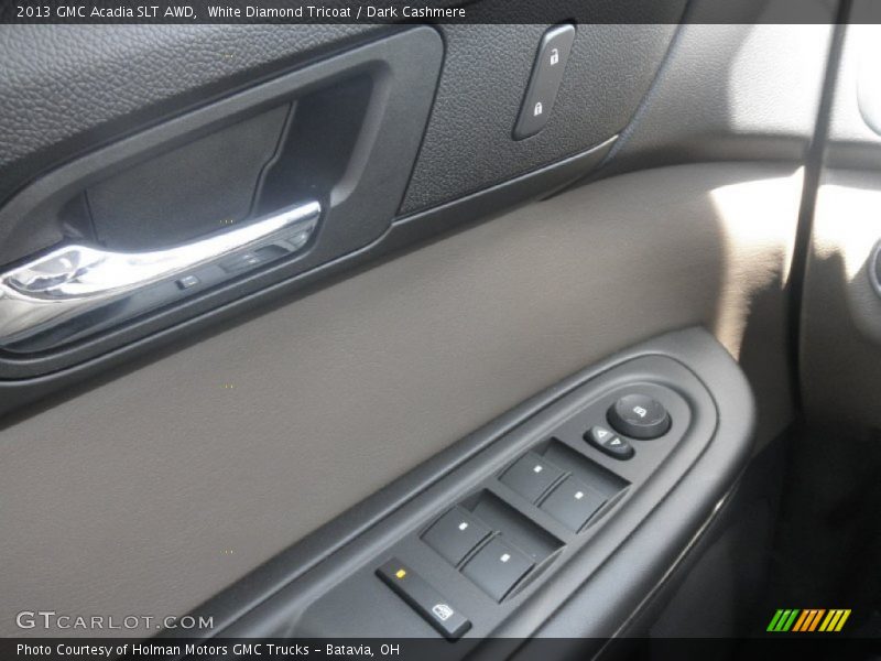 White Diamond Tricoat / Dark Cashmere 2013 GMC Acadia SLT AWD