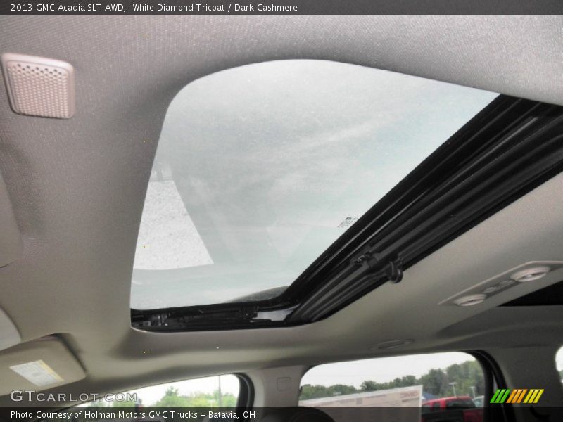 White Diamond Tricoat / Dark Cashmere 2013 GMC Acadia SLT AWD