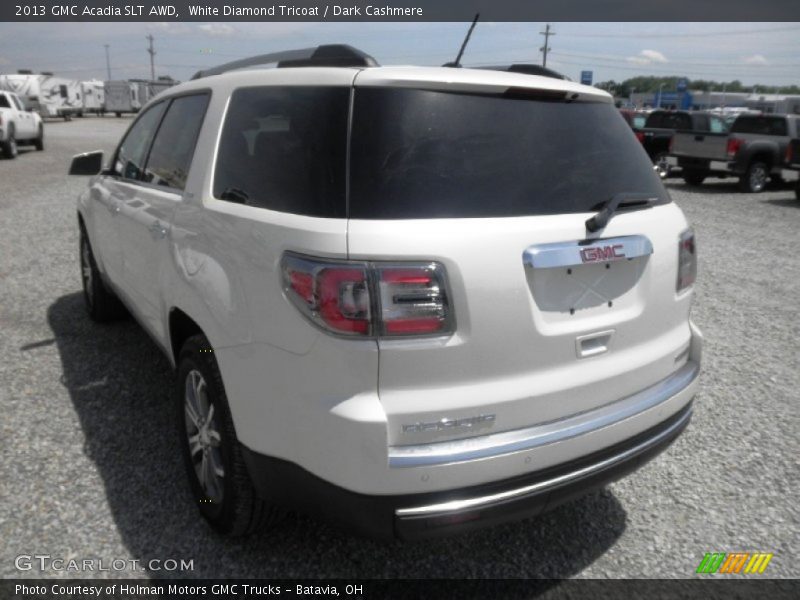 White Diamond Tricoat / Dark Cashmere 2013 GMC Acadia SLT AWD