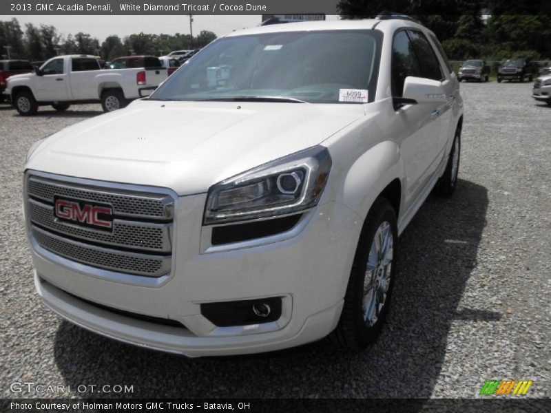 White Diamond Tricoat / Cocoa Dune 2013 GMC Acadia Denali