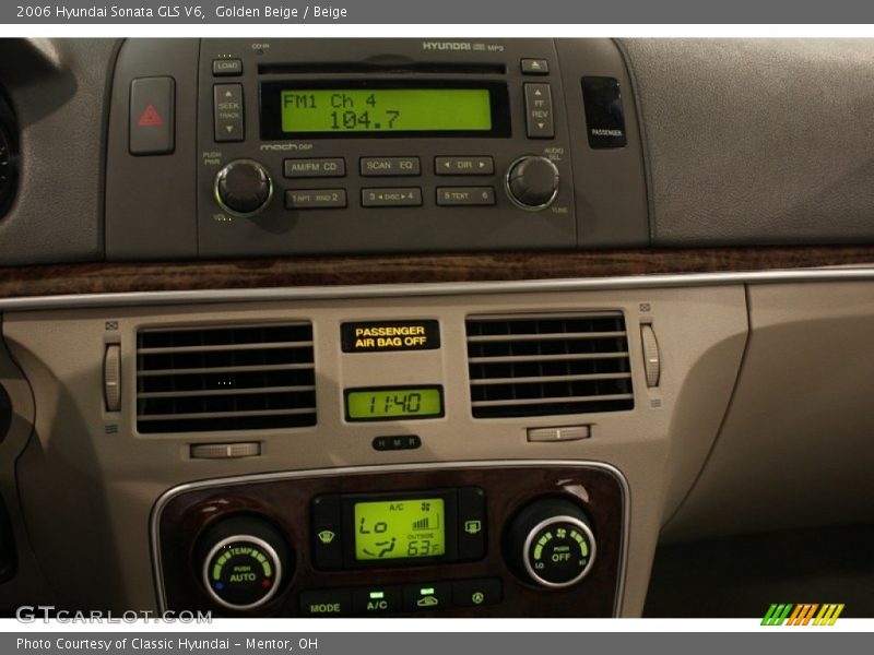 Controls of 2006 Sonata GLS V6